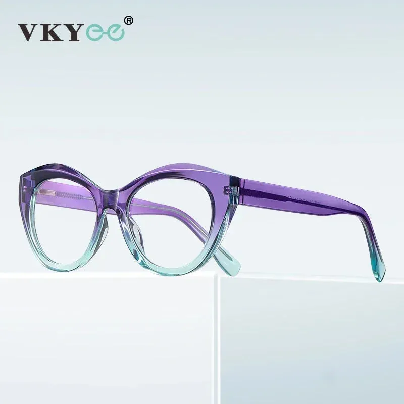 Vicky Women's Full Rim Oval Cat Eye Tr 90 Alloy Reading Glasses 2168
