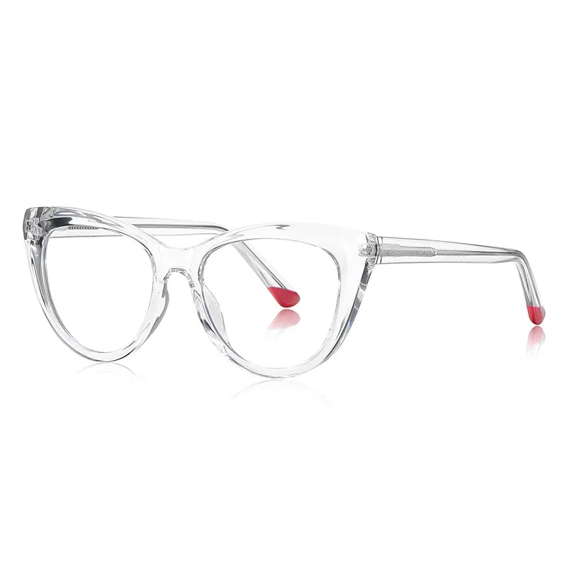 Vicky Women's Full Rim Round Cat Eye Tr 90 Stainless Steel Reading Glasses 2149