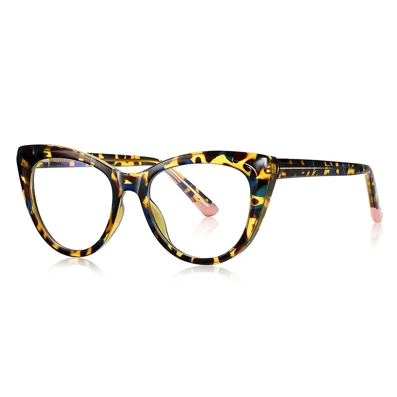 Vicky Women's Full Rim Round Cat Eye Tr 90 Stainless Steel Reading Glasses 2149