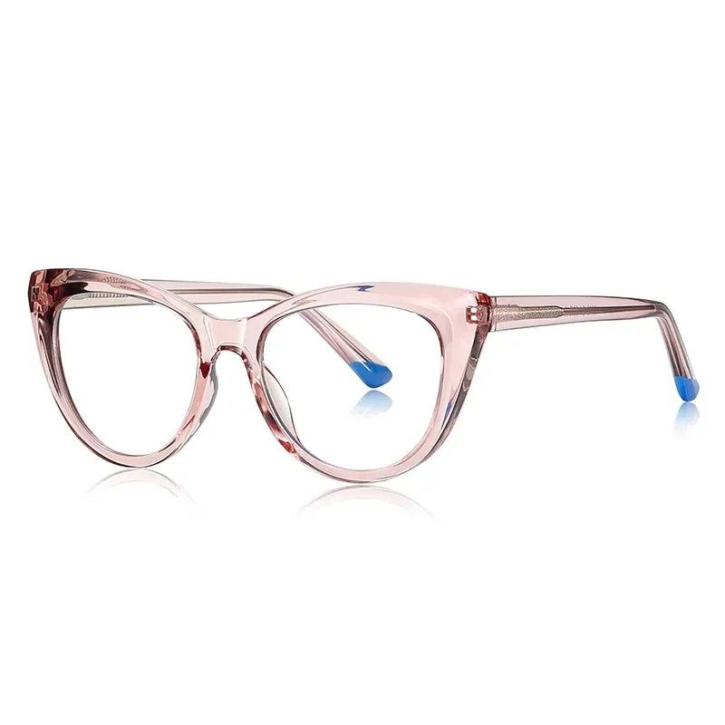 Vicky Women's Full Rim Round Cat Eye Tr 90 Stainless Steel Reading Glasses 2149