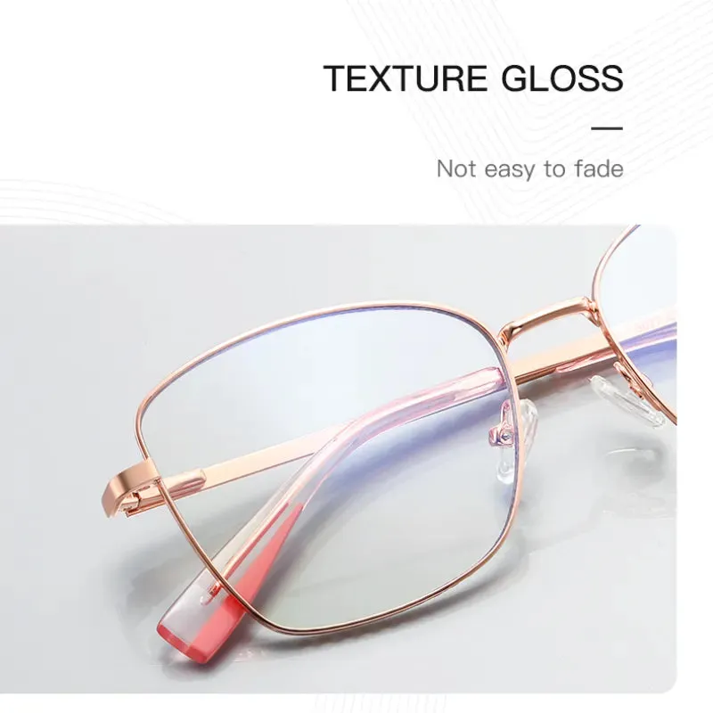 Vicky Women's Full Rim Square Stainless Steel Reading Glasses 3077