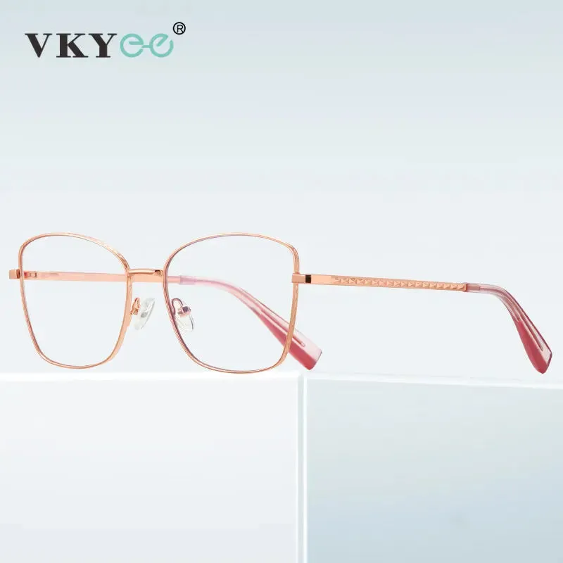 Vicky Women's Full Rim Square Stainless Steel Reading Glasses 3077