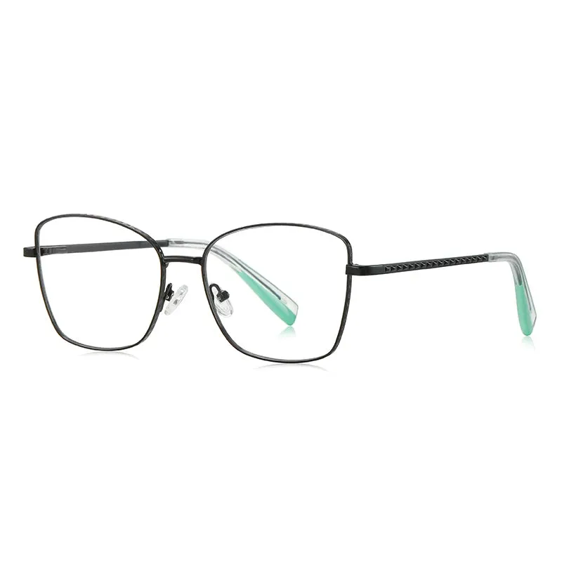 Vicky Women's Full Rim Square Stainless Steel Reading Glasses 3077