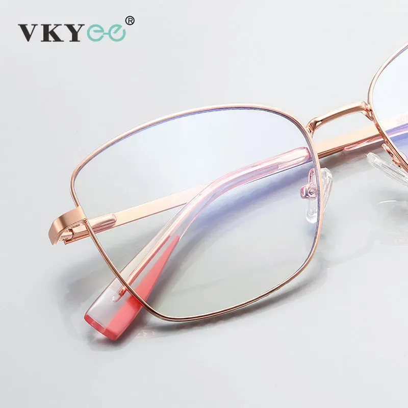 Vicky Women's Full Rim Square Stainless Steel Reading Glasses 3077