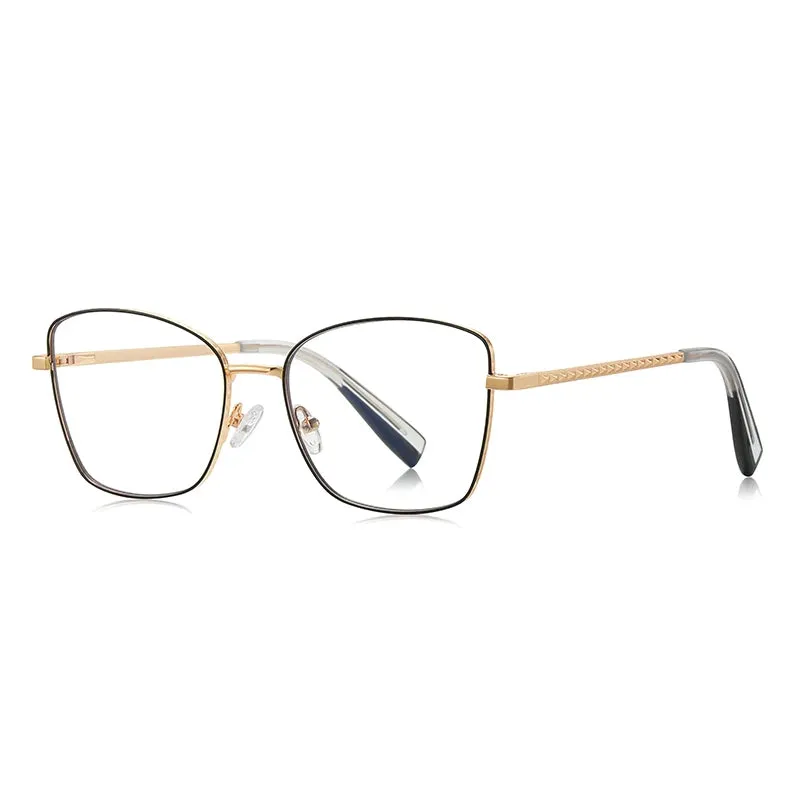 Vicky Women's Full Rim Square Stainless Steel Reading Glasses 3077