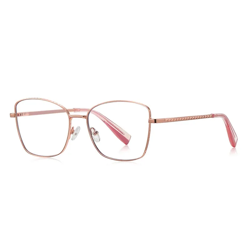 Vicky Women's Full Rim Square Stainless Steel Reading Glasses 3077