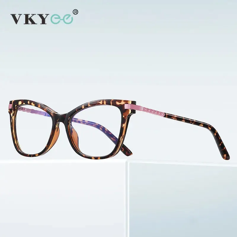 Vicky Women's Full Rim Square Tr 90 Stainless Steel Reading Glasses 2108