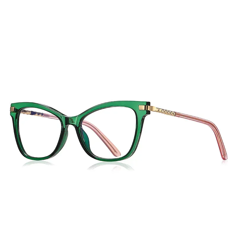Vicky Women's Full Rim Square Tr 90 Stainless Steel Reading Glasses 2108