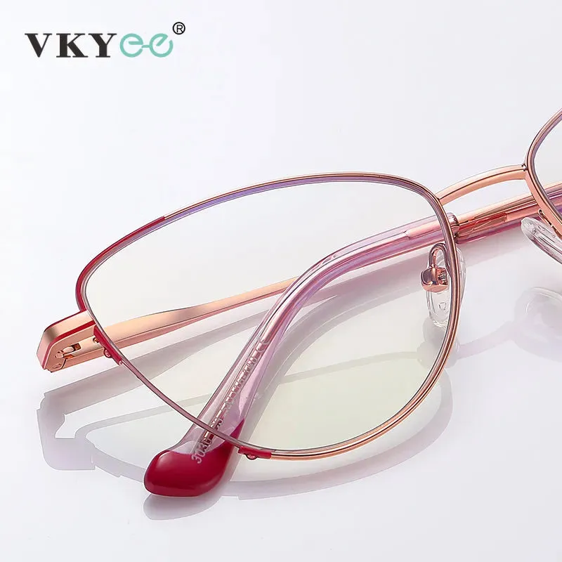 Vicky Women's Full Rim Tr 90 Titanium Cat Eye Square Reading Glasses 3030