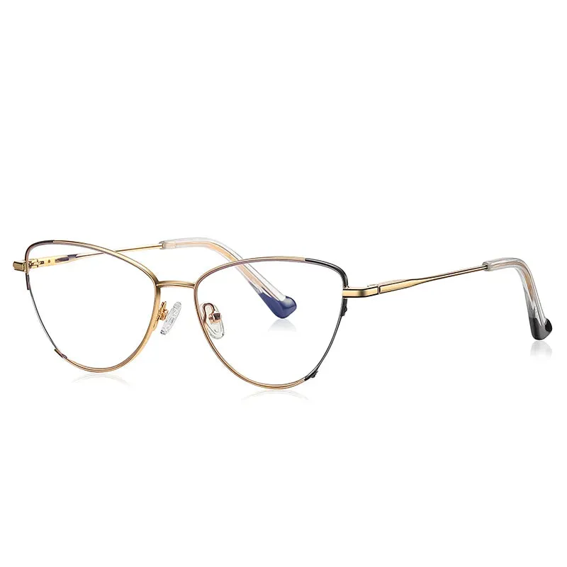 Vicky Women's Full Rim Tr 90 Titanium Cat Eye Square Reading Glasses 3030