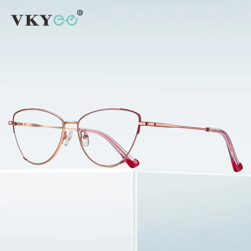 Vicky Women's Full Rim Tr 90 Titanium Cat Eye Square Reading Glasses 3030