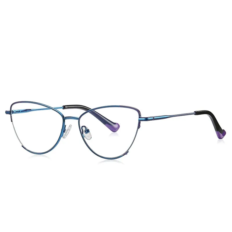 Vicky Women's Full Rim Tr 90 Titanium Cat Eye Square Reading Glasses 3030