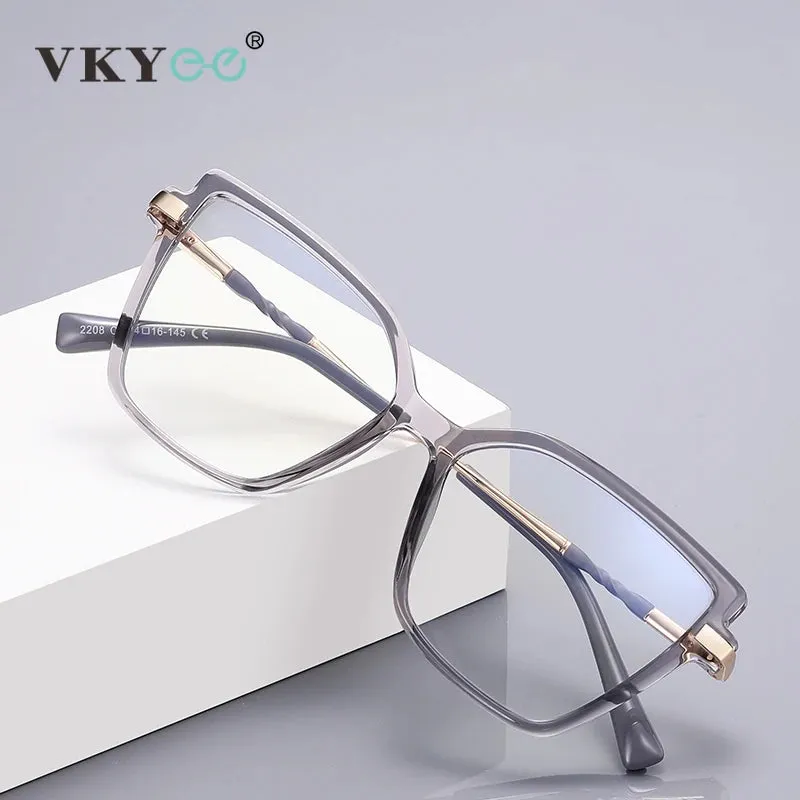Vicky Women's Large Full Rim Cat Eye Tr 90 Alloy Reading Glasses 2208