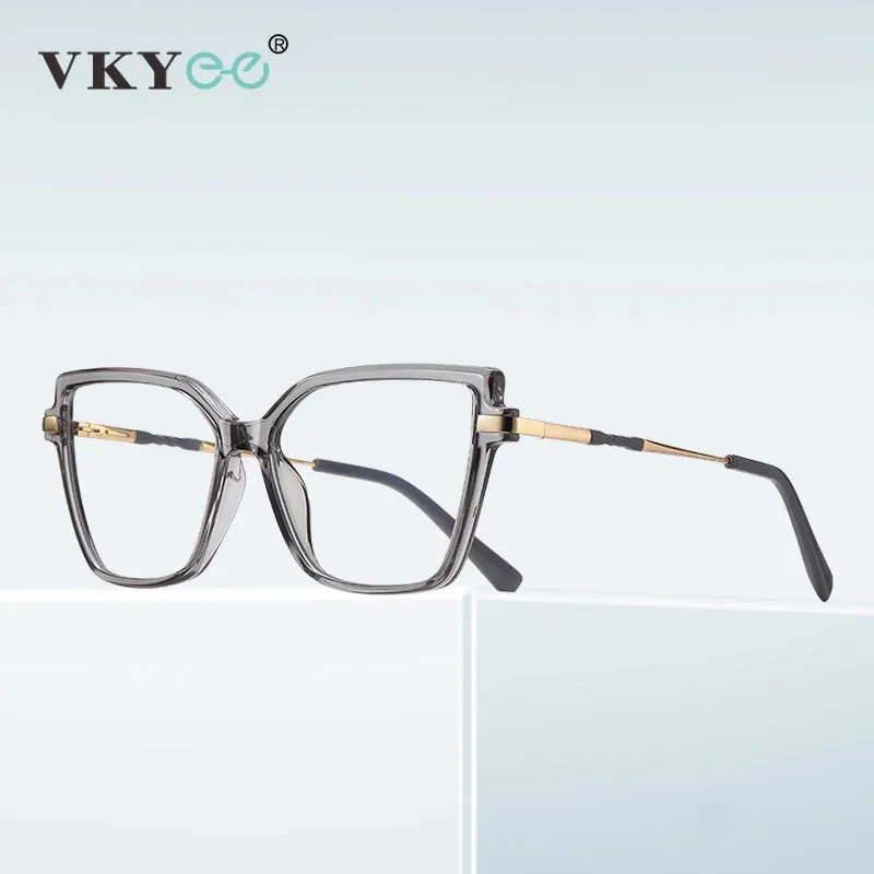 Vicky Women's Large Full Rim Cat Eye Tr 90 Alloy Reading Glasses 2208