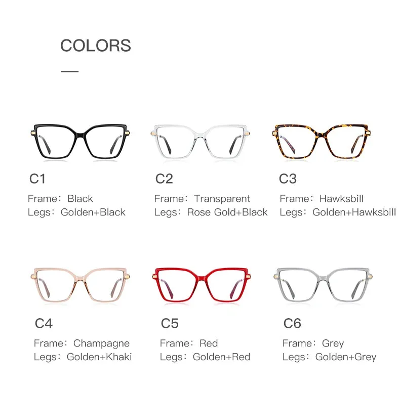 Vicky Women's Large Full Rim Cat Eye Tr 90 Alloy Reading Glasses 2208