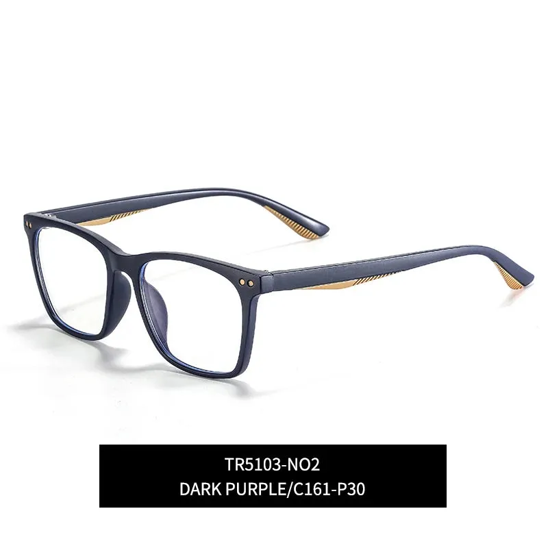 Vicky Youth Unisex Full Rim Square Tr 90 Titanium Eyeglasses 5103