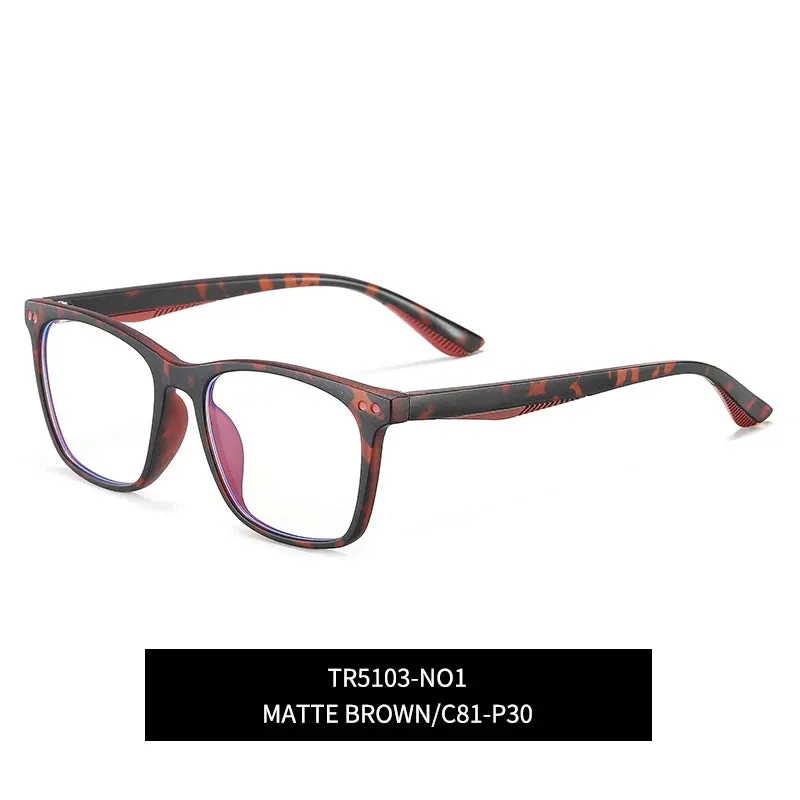 Vicky Youth Unisex Full Rim Square Tr 90 Titanium Eyeglasses 5103