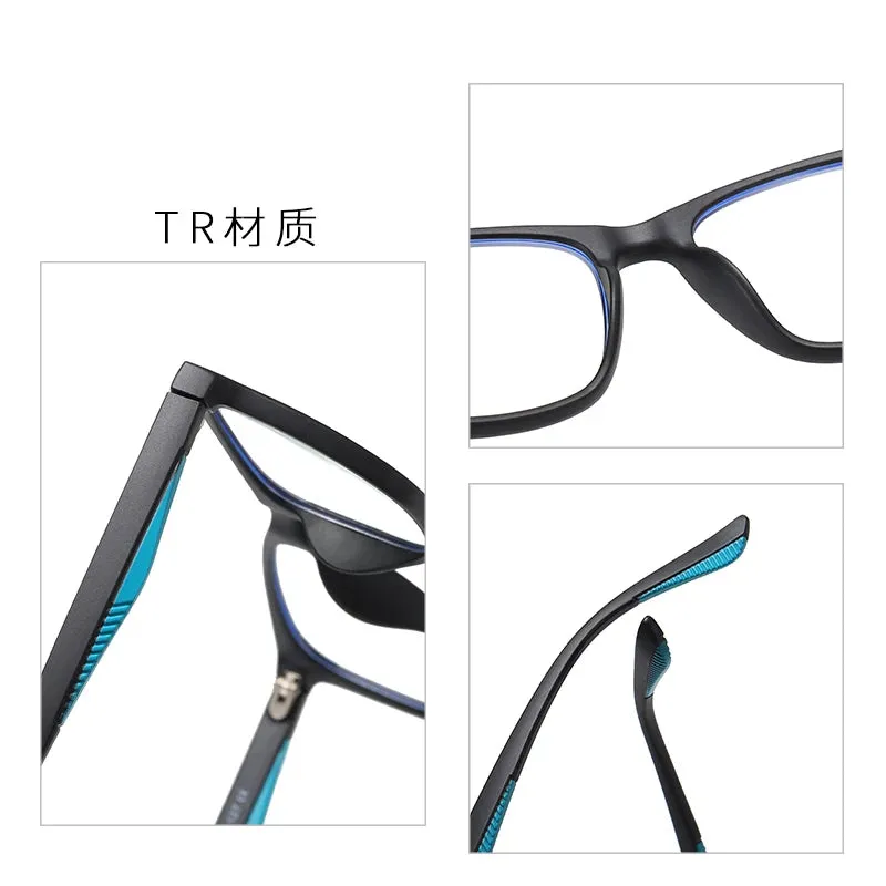 Vicky Youth Unisex Full Rim Square Tr 90 Titanium Eyeglasses 5103