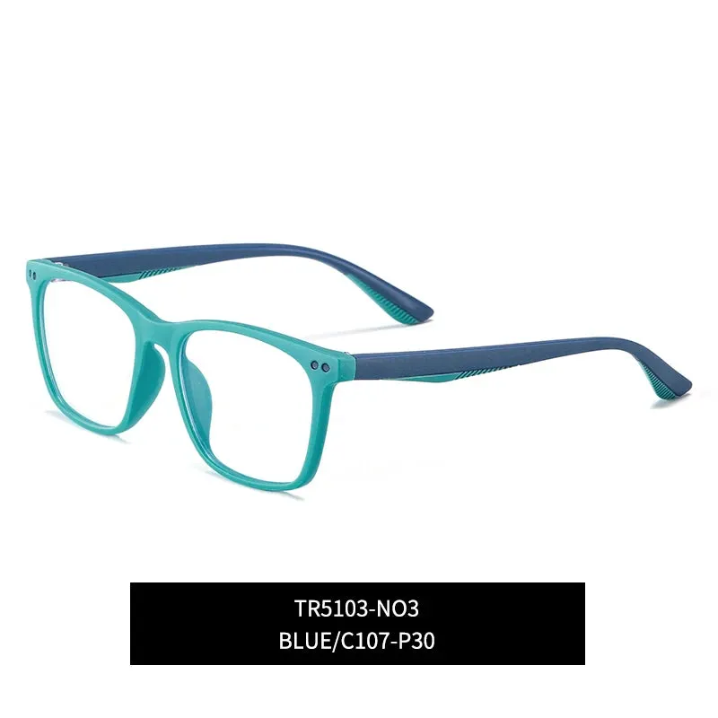 Vicky Youth Unisex Full Rim Square Tr 90 Titanium Eyeglasses 5103