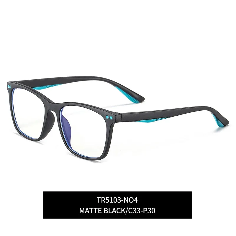 Vicky Youth Unisex Full Rim Square Tr 90 Titanium Eyeglasses 5103