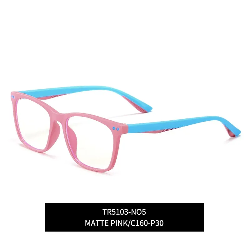 Vicky Youth Unisex Full Rim Square Tr 90 Titanium Eyeglasses 5103