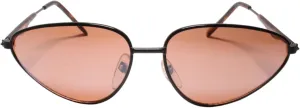 Vintage Angular Design Womens Cat Eye Black Sunglasses Brown Lens