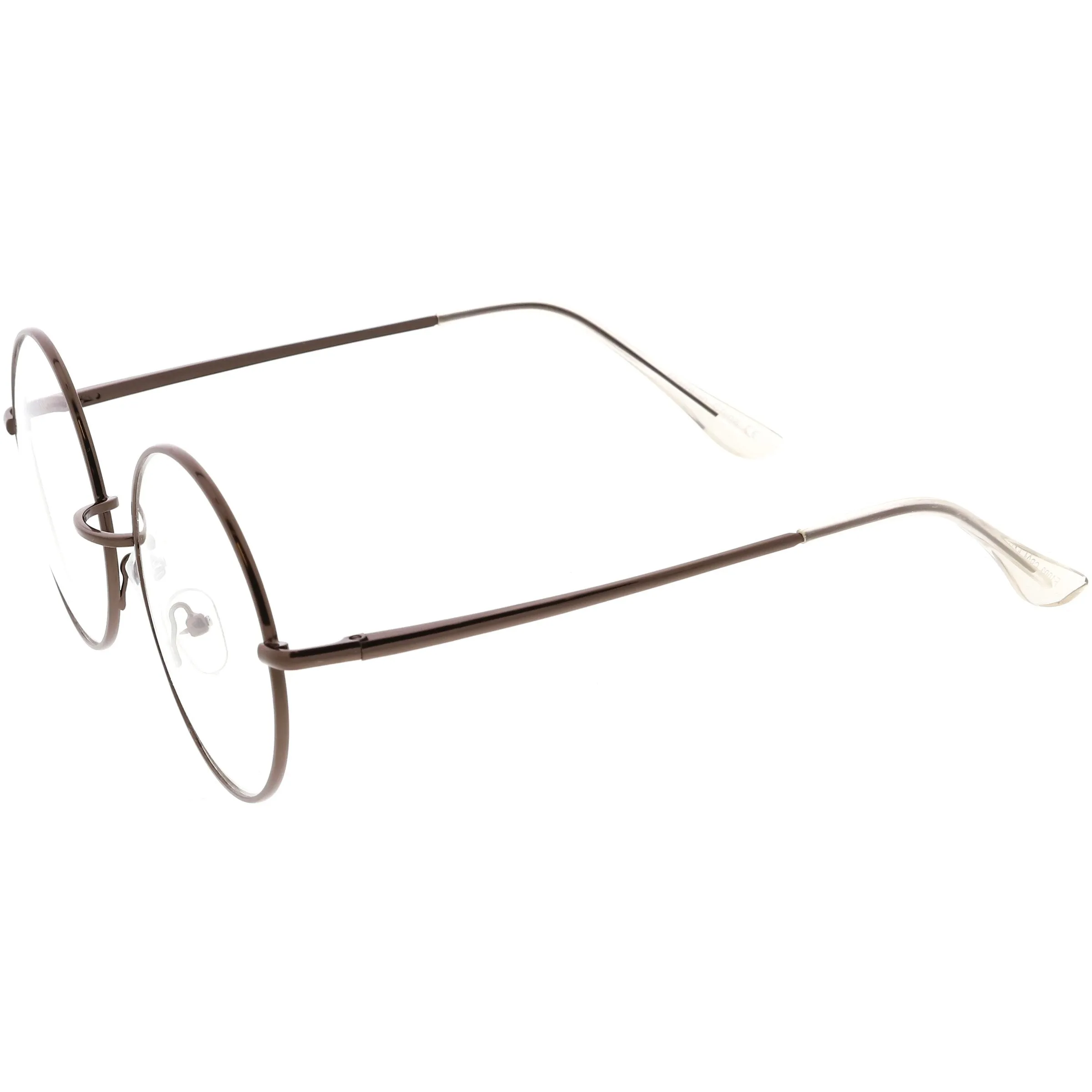 Vintage Classic Metal Round Clear Lens Glasses 50mm C854
