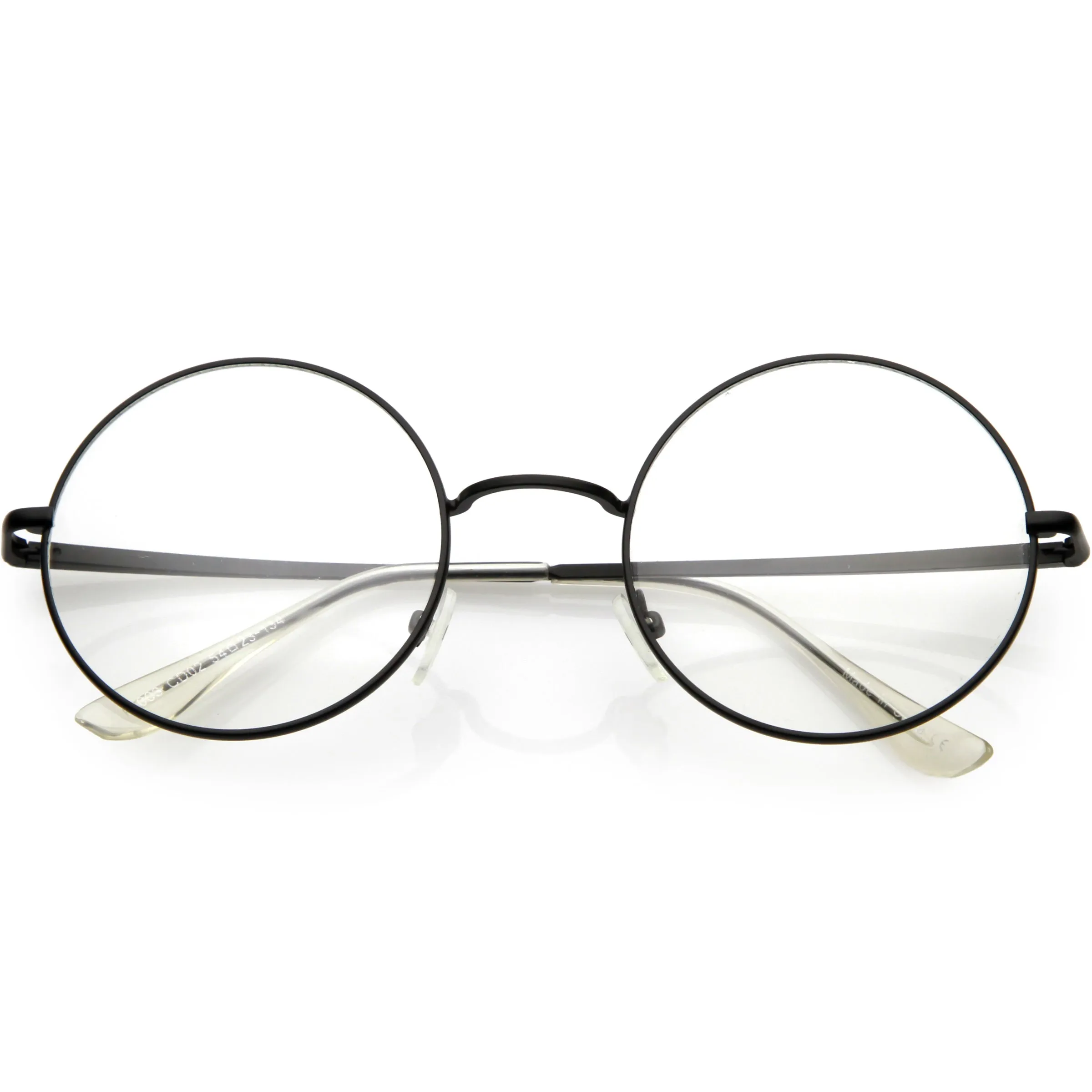 Vintage Classic Metal Round Clear Lens Glasses 50mm C854