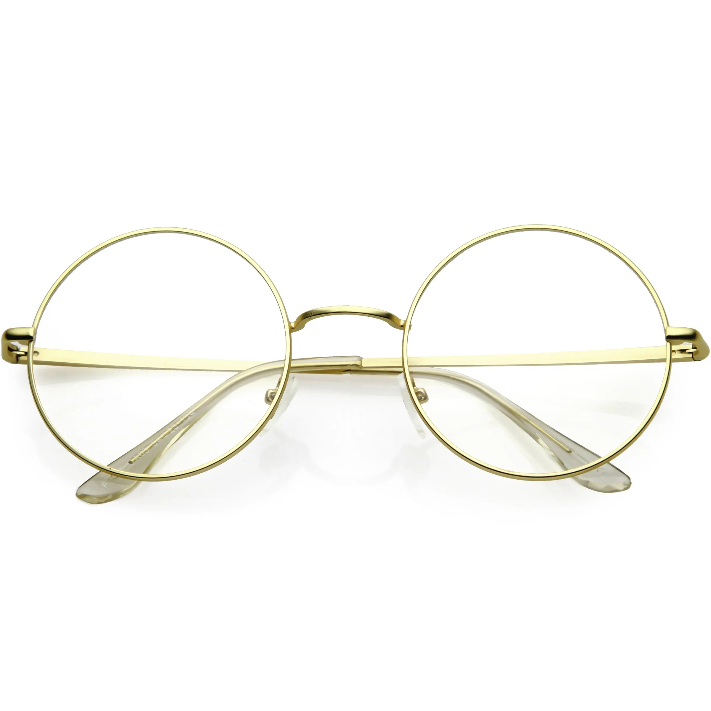 Vintage Classic Metal Round Clear Lens Glasses 50mm C854