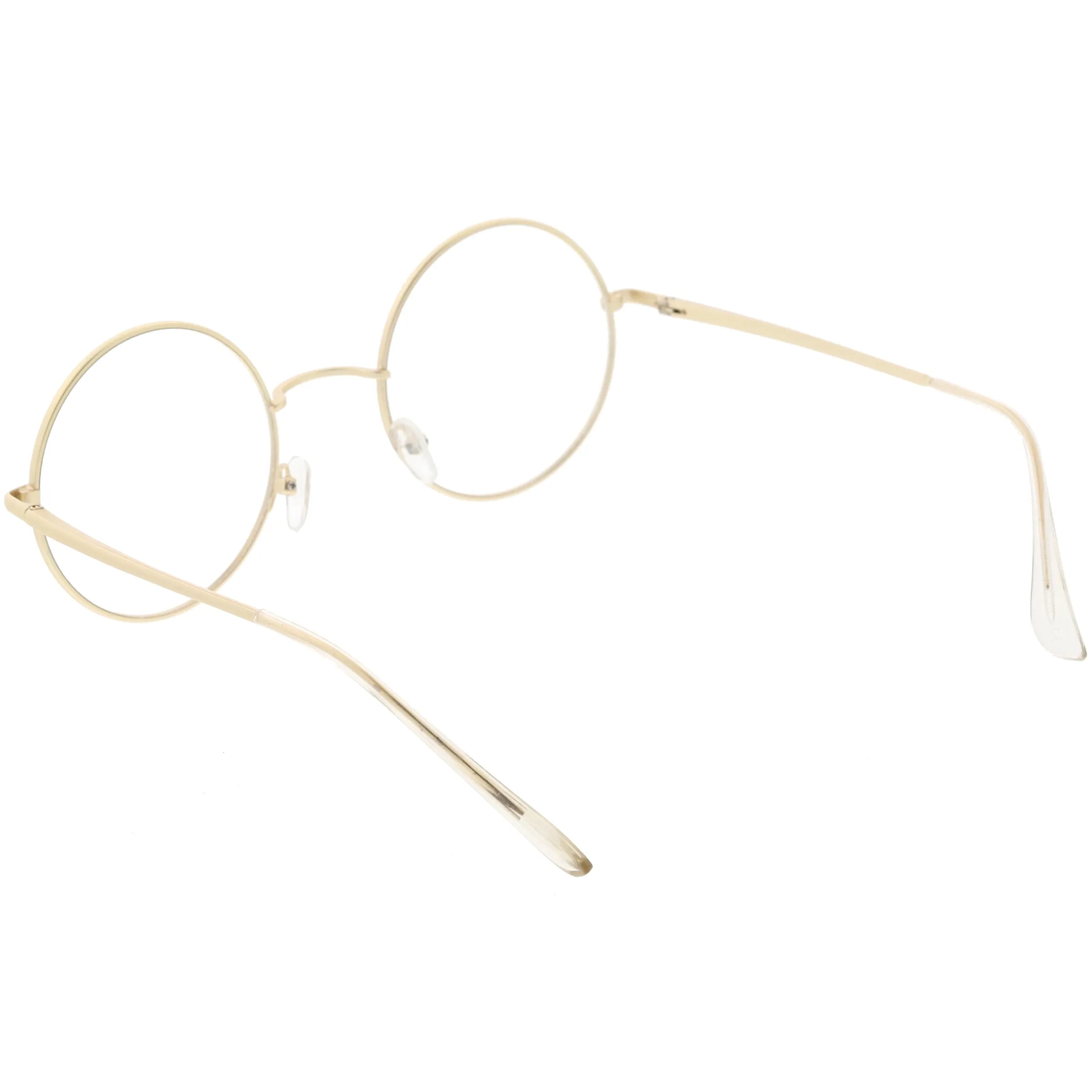 Vintage Classic Metal Round Clear Lens Glasses 50mm C854