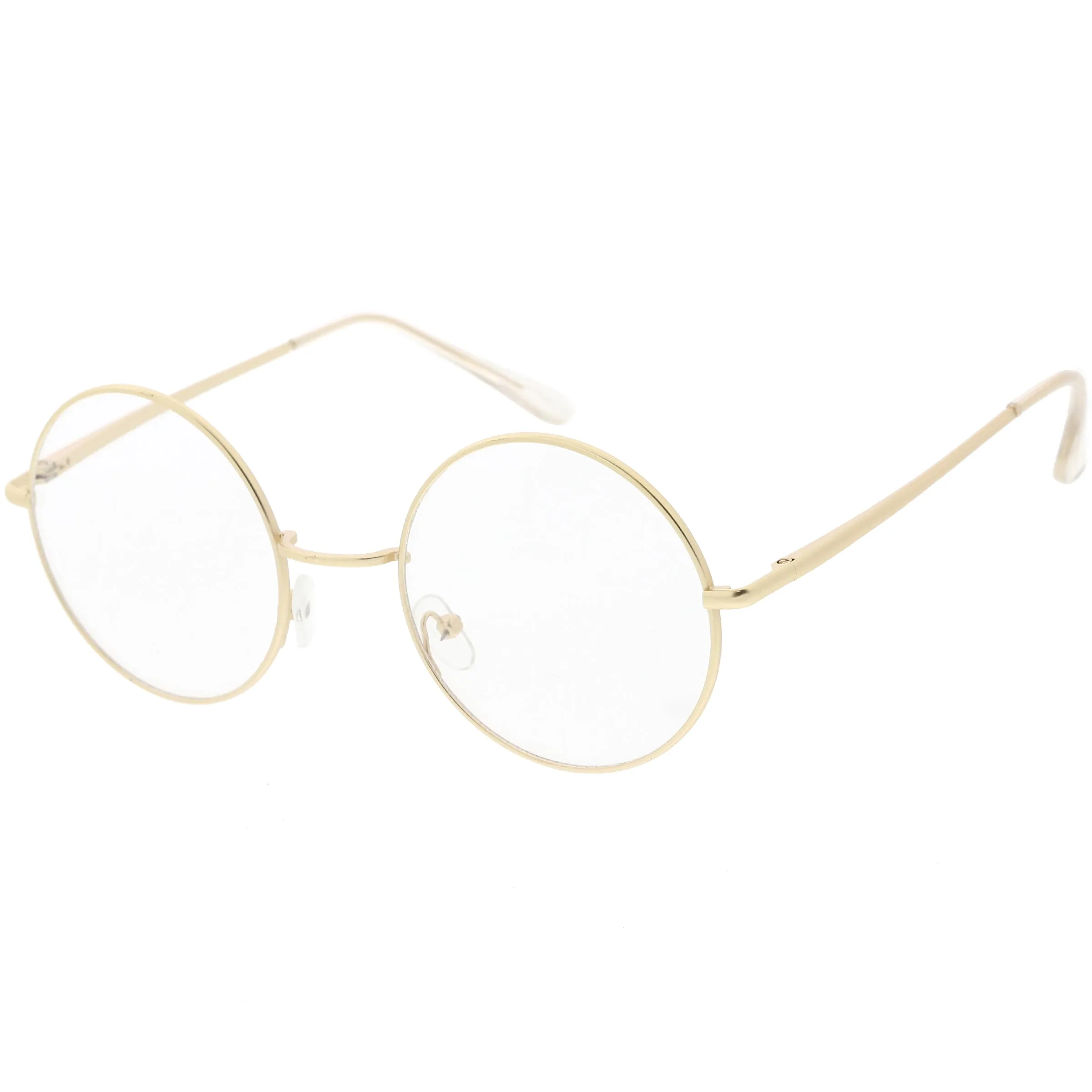 Vintage Classic Metal Round Clear Lens Glasses 50mm C854