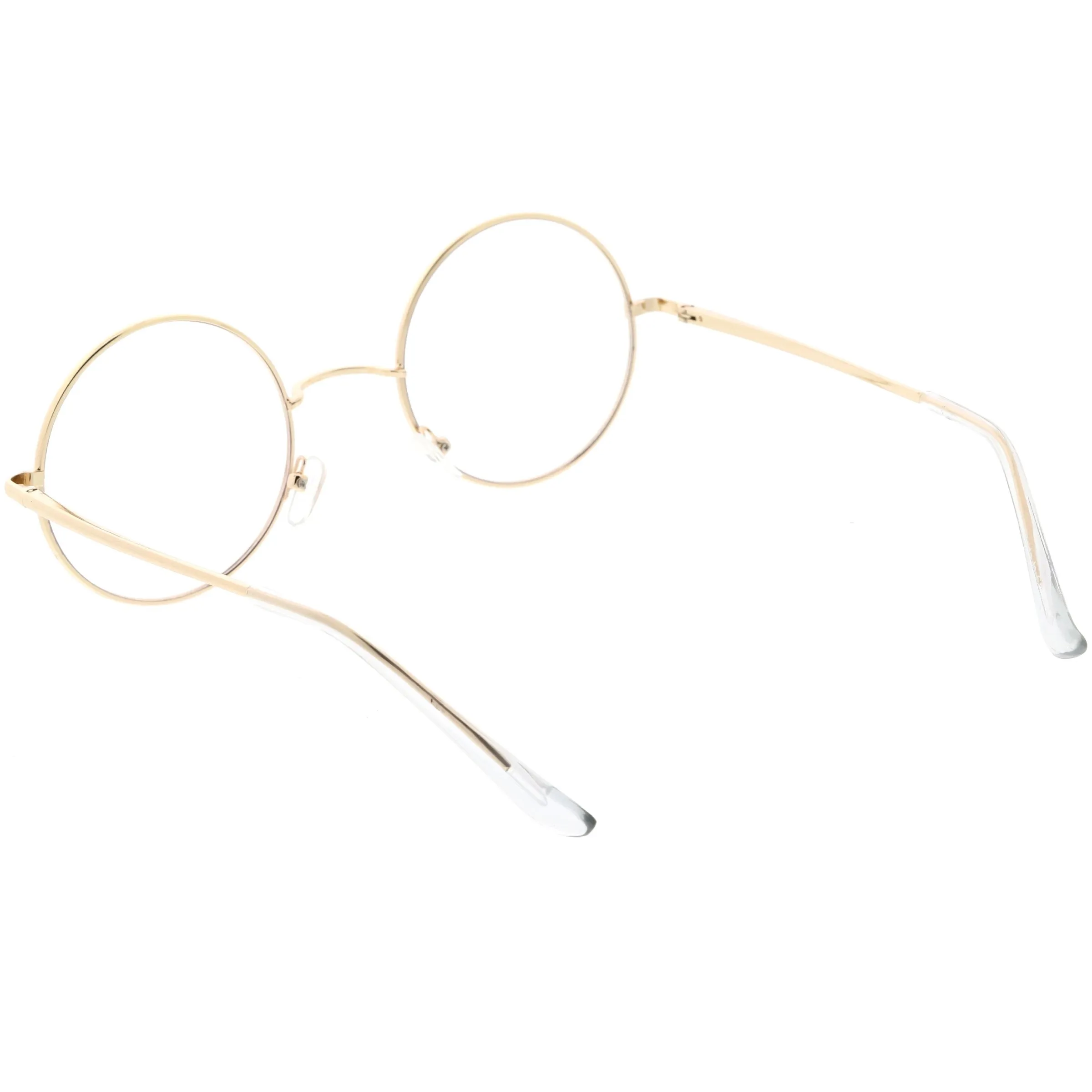 Vintage Classic Metal Round Clear Lens Glasses 50mm C854