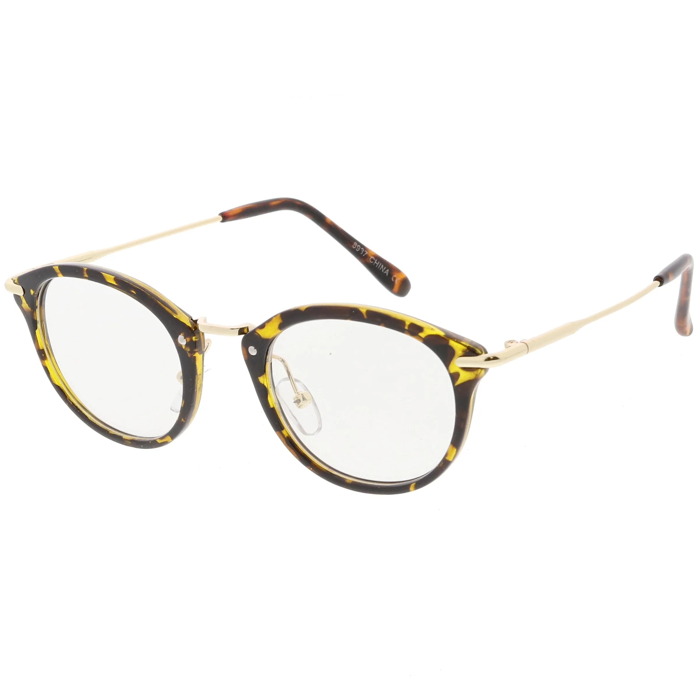 Vintage Inspired Dapper P3 Horned Rim Clear Lens Glasses C665