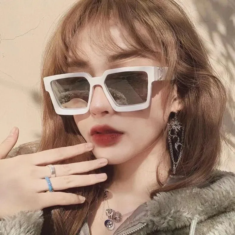 Vintage Large Frame Square Sunglasses UV400 Fashion Eyewear