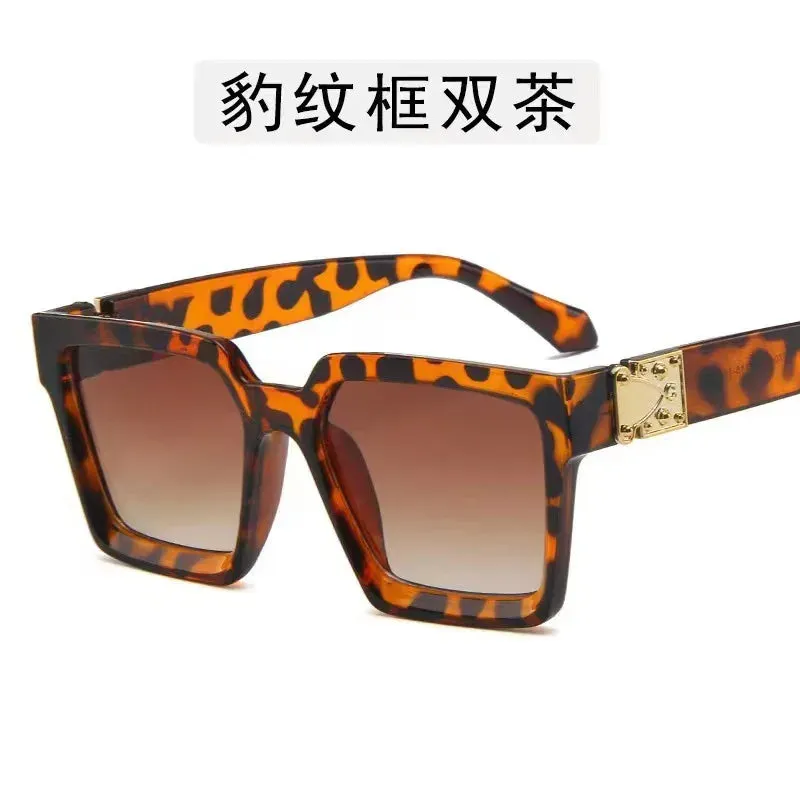 Vintage Large Frame Square Sunglasses UV400 Fashion Eyewear