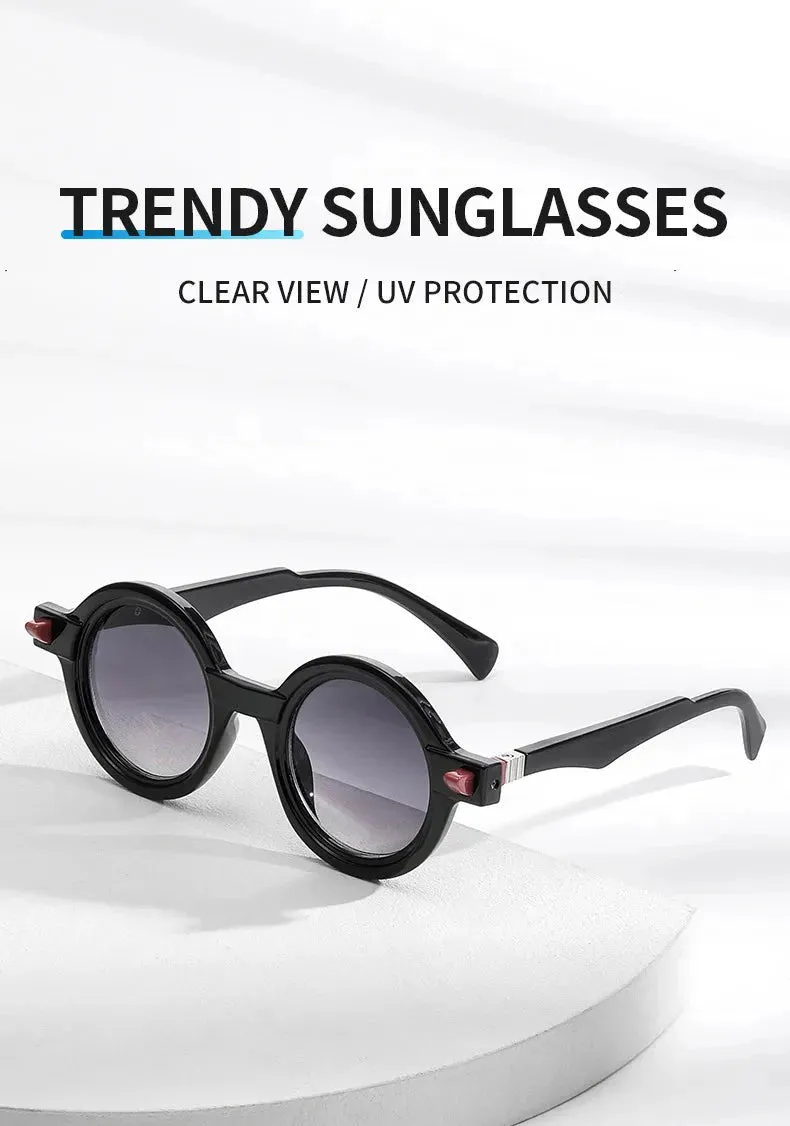 Vintage Luxury Gradient Anti-UV Round Sunglasses for Men and Women