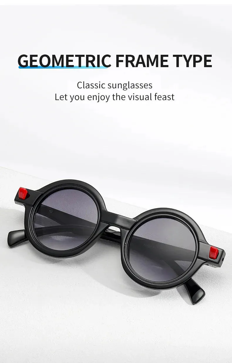 Vintage Luxury Gradient Anti-UV Round Sunglasses for Men and Women