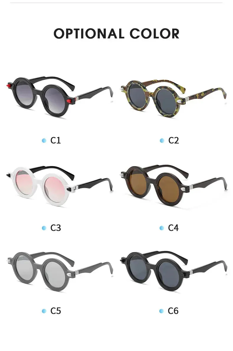 Vintage Luxury Gradient Anti-UV Round Sunglasses for Men and Women