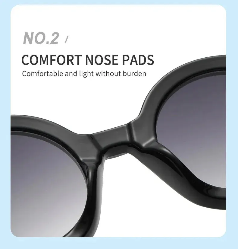 Vintage Luxury Gradient Anti-UV Round Sunglasses for Men and Women