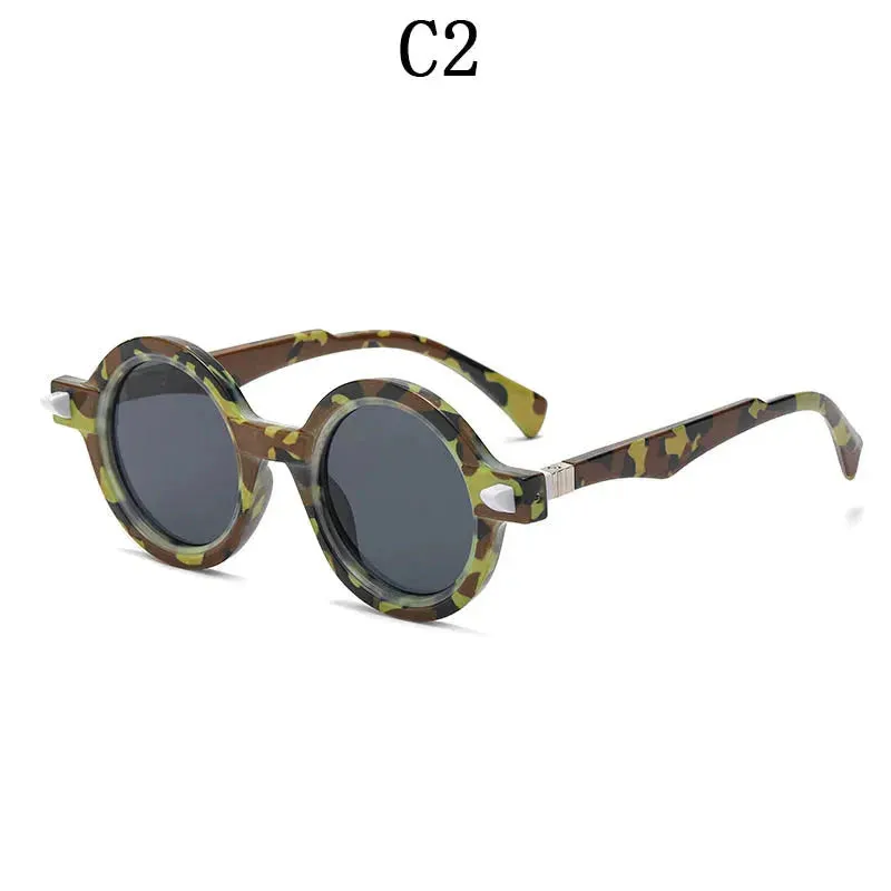 Vintage Luxury Gradient Anti-UV Round Sunglasses for Men and Women