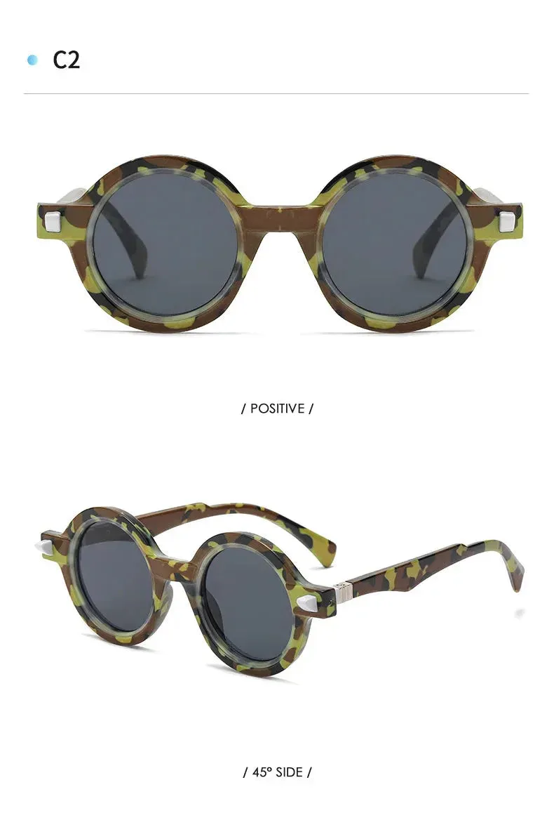 Vintage Luxury Gradient Anti-UV Round Sunglasses for Men and Women