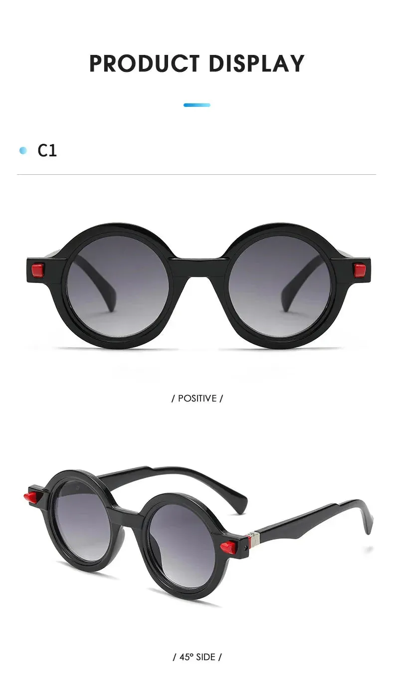 Vintage Luxury Gradient Anti-UV Round Sunglasses for Men and Women
