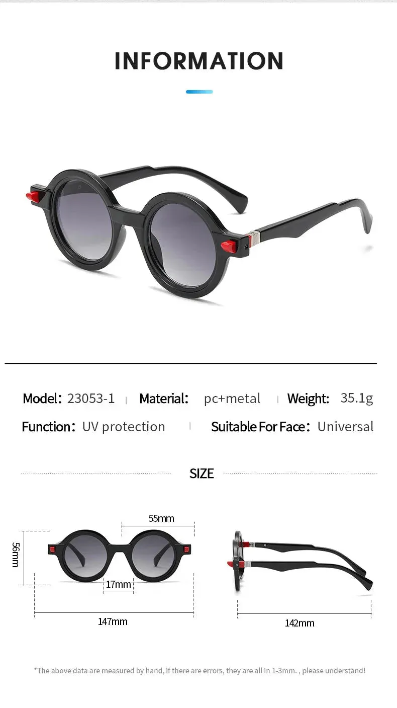 Vintage Luxury Gradient Anti-UV Round Sunglasses for Men and Women