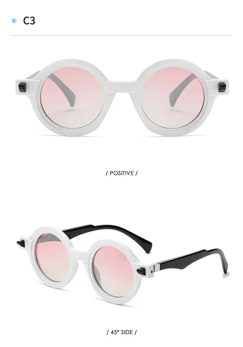 Vintage Luxury Gradient Anti-UV Round Sunglasses for Men and Women