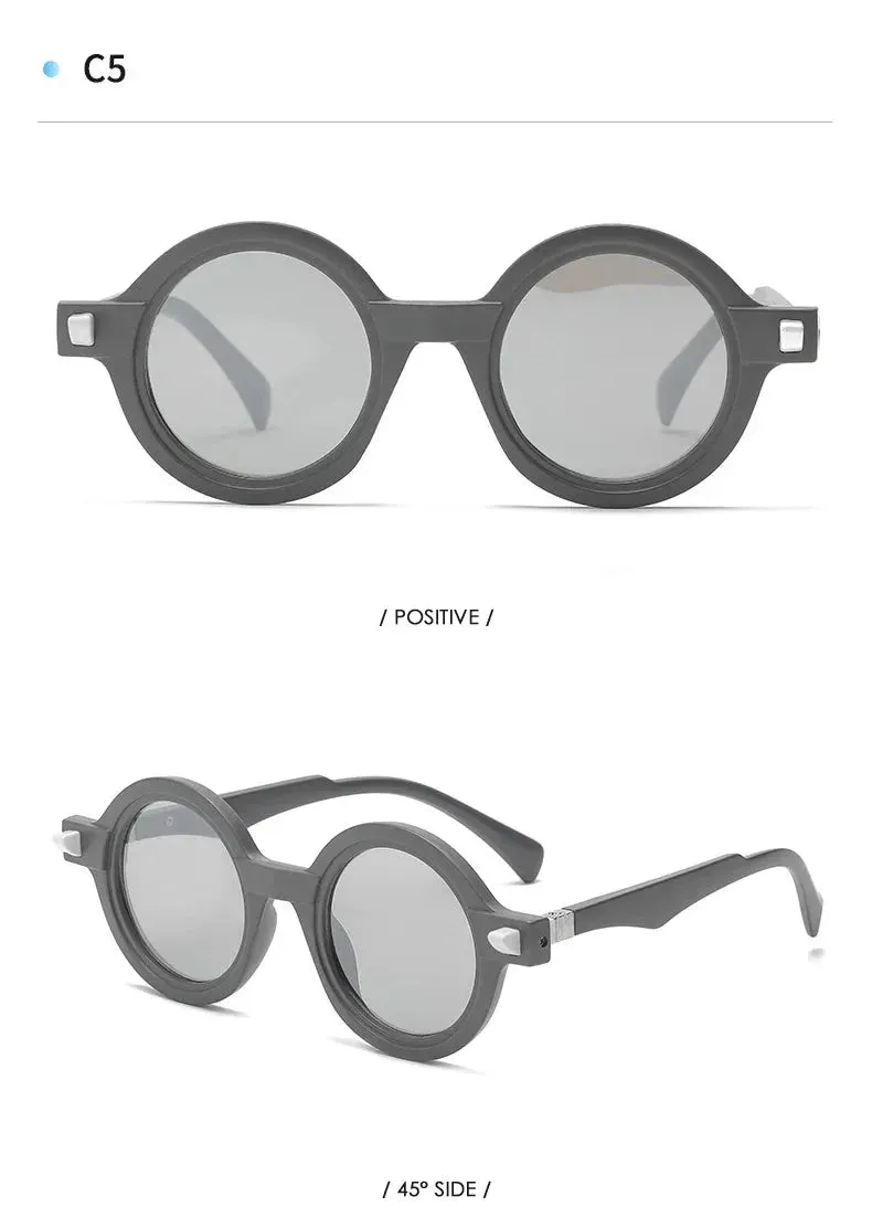 Vintage Luxury Gradient Anti-UV Round Sunglasses for Men and Women