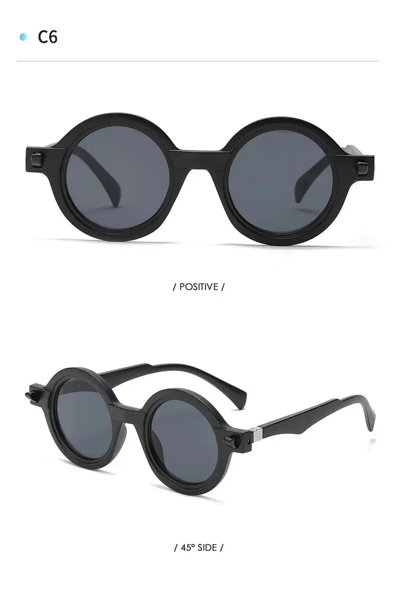 Vintage Luxury Gradient Anti-UV Round Sunglasses for Men and Women