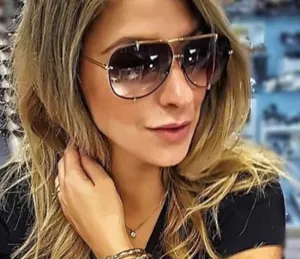 Vintage Pilot Style Oversized Retro Steampunk Sunglasses for Men Women