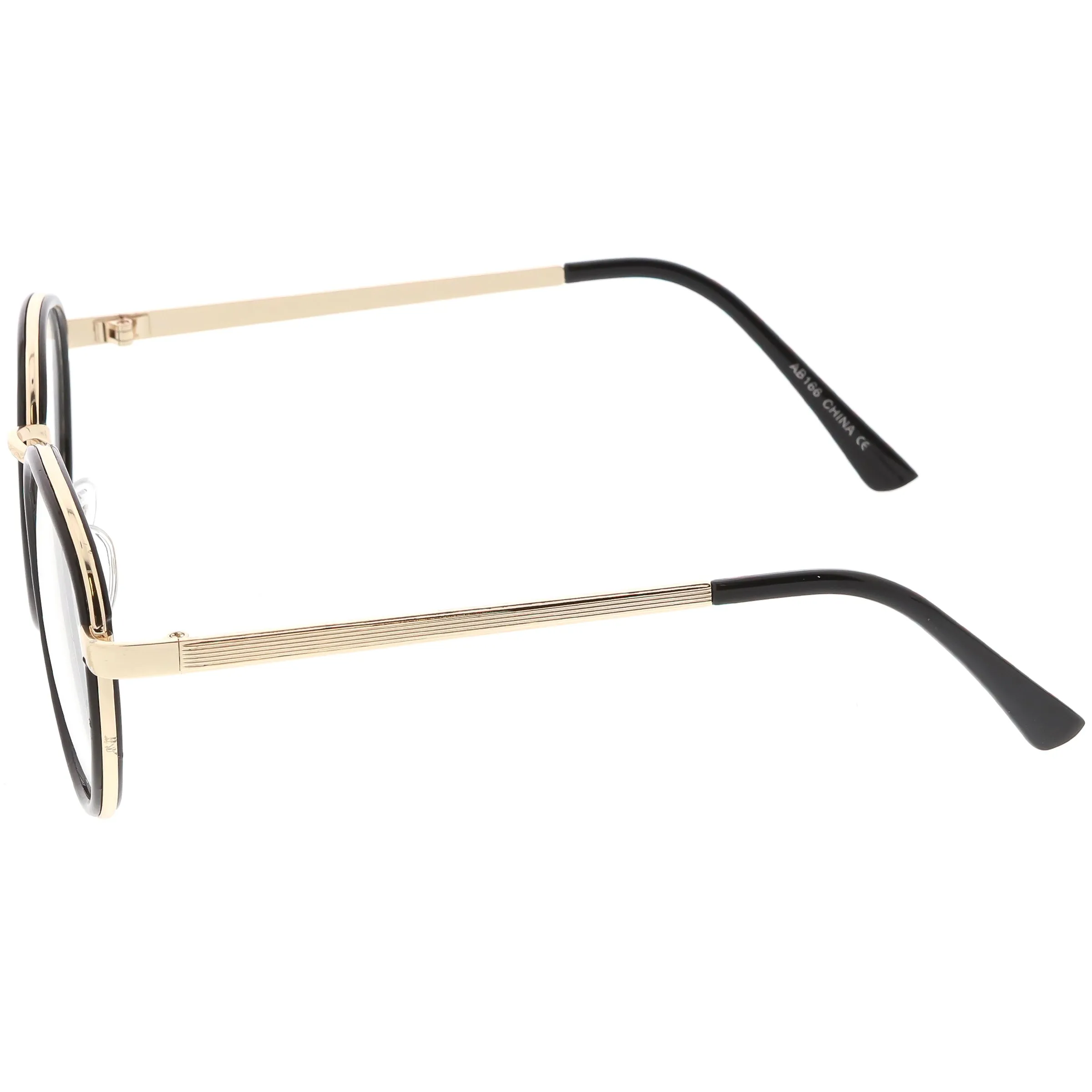 Vintage Round Dapper Clear Lens Glasses A889