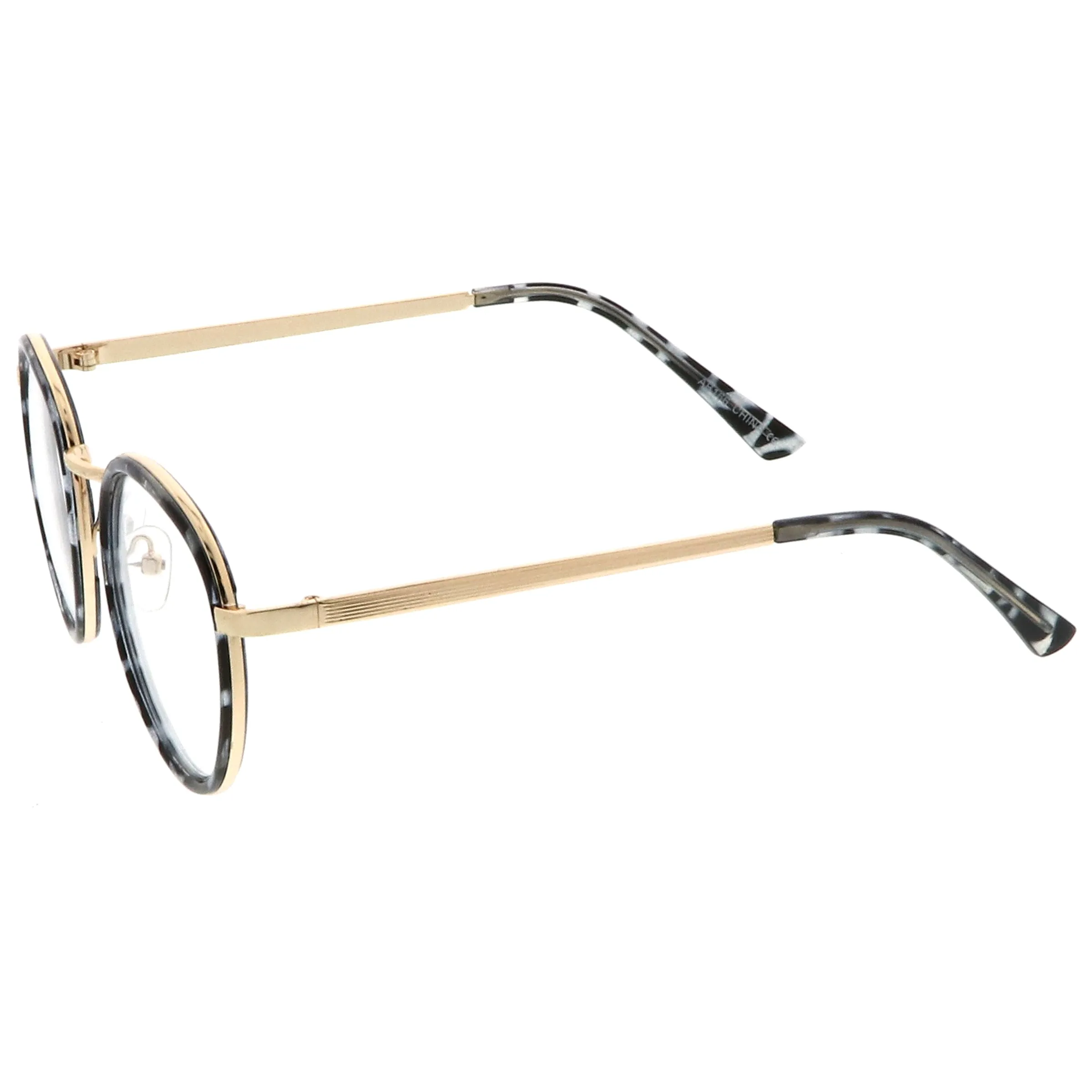 Vintage Round Dapper Clear Lens Glasses A889