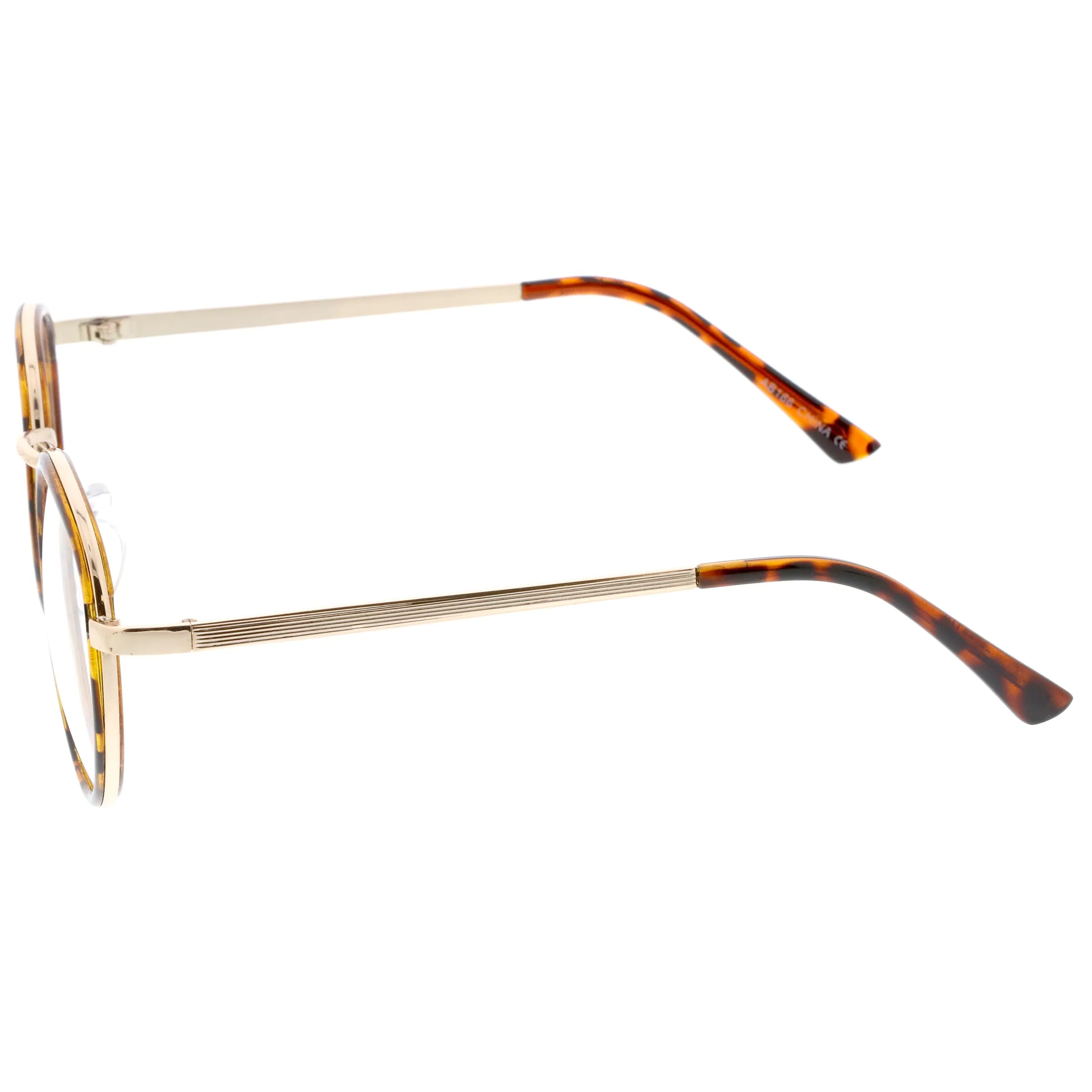 Vintage Round Dapper Clear Lens Glasses A889
